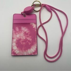 Bath and Body Works Pink Tie-Dye Lanyard Card Holder